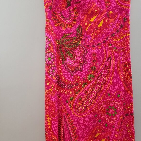 Vintage Pink Paisley Maxi Dress Boho Festival Sz S - Picture 5 of 10